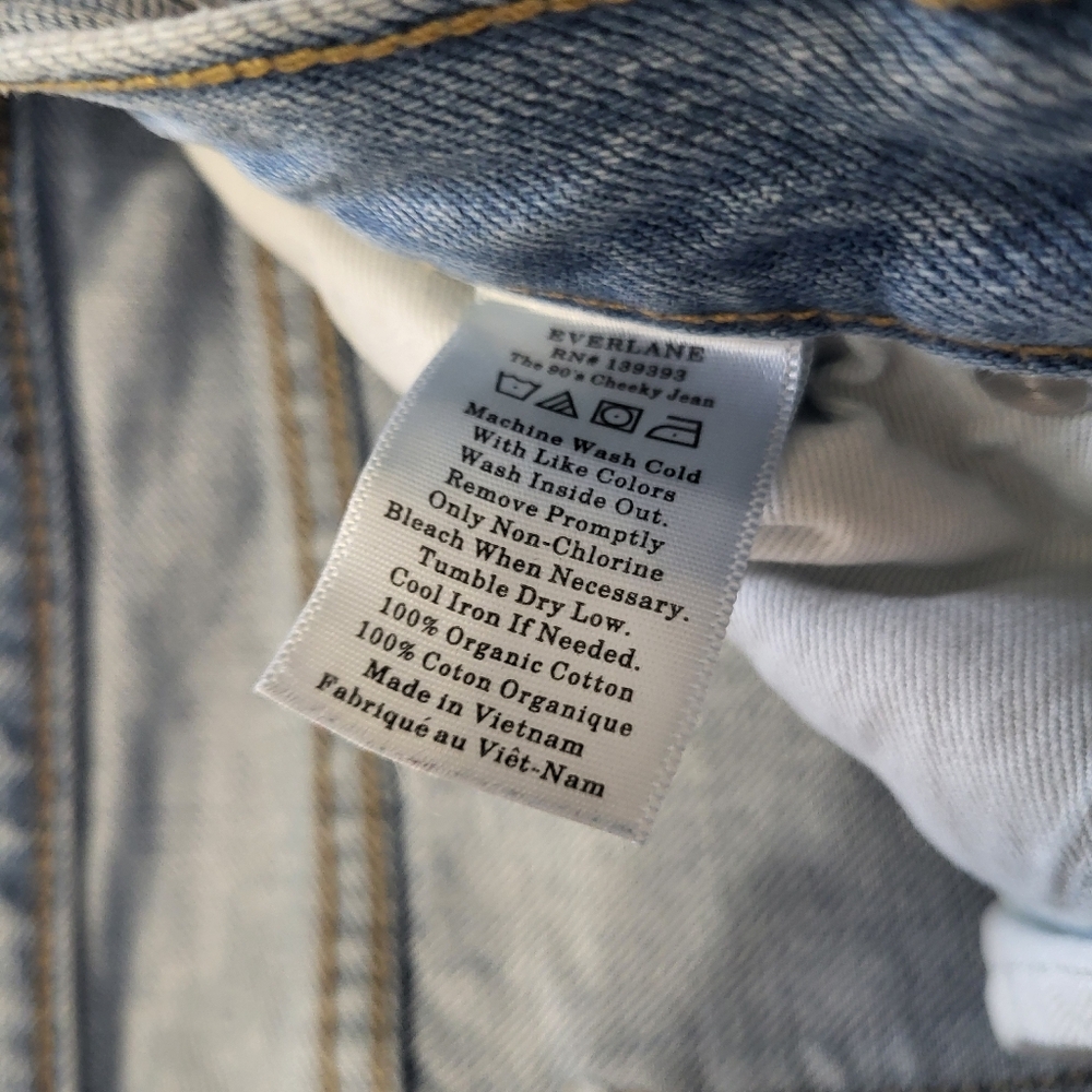 Everlane The 90s Cheeky Jean Button Fly Light Wash Organic Cotton Womens 27 Crop - Picture 8 of 10